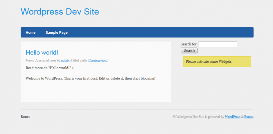 Bones Wordpress Development Theme Screenshot
