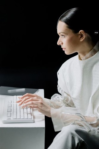Professional Business Owner Typing On Keyboard 2026 Office